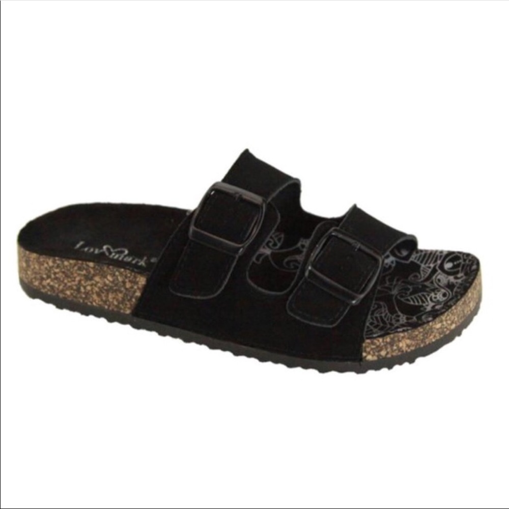 🚨CLEARANCE🚨Black Suede Buckle Sandals📸